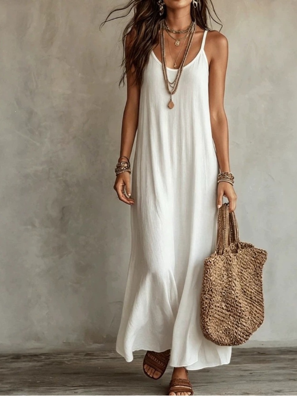 Full Size Scoop Neck Spaghetti Strap Maxi Dress Plus Size